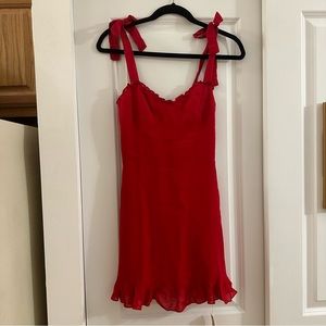 Reformation Christine Dress in Red (Lipstick)